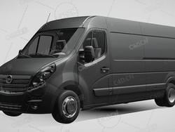 欧宝movano封闭车厢面包车货车2016款C4D汽车模型下载