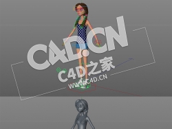 C4D卡通人物戴眼镜短裤小姑娘女孩学生绑定模型 Jasmine Rose