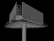 大型户外广告牌三维模型 三面广告牌模型 擎天柱灯箱