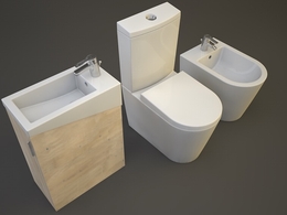 卫生间洗手池、坐便C4D模型 Urb Y Plus Sanitaryware