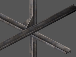生锈的工字钢C4D模型