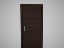 深棕色横条密封门C4D模型下载 Door model