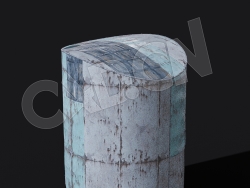 C4D生锈柱状金属造型模型 KB3D_HEM_BuildingPart_D_grp