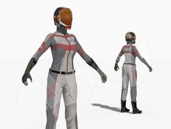 穿紧身衣戴头盔的专业驾驶人员C4D人物绑定模型IG_Mirage