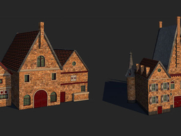欧式旧砖房C4D模型 C4D 3D Models Century Old Brick Houses