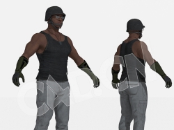 戴钢盔穿背心的特种部队战士CS游戏人物绑定C4D模型CS_mechanic_2