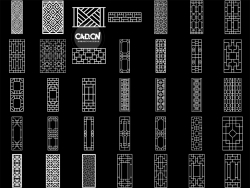 330个中国古建筑门窗C4D预设 Chinese Patterns for Cinema 4D