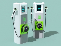 新能源汽车充电站电动汽车充电桩C4D模型 Charging-Station