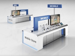 通信展会手机展位展台3d model of cellular sale stand