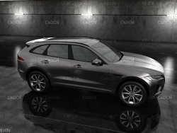灰色SUV汽车 汽车背景C4D模型