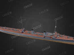 苏联海军猎人号驱逐舰C4D模型下载Okhotnik 3d model