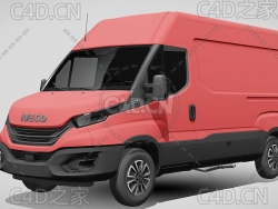 依维柯封闭式面包车货车2022款C4D汽车模型下载