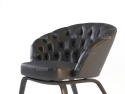 意大利家具黑色真皮扶手椅C4D模型Armchair Minotti Winston