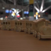 玩具火车（木制）3D模型 Train de bois - Train of wood