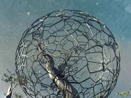 C4D枯树网格圆球科幻场景工程 PERTUSA PARADOPE