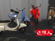 电动摩托车C4D模型 Electric motorcycle