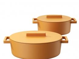 Sambonet品牌陶土大号铸造锅具套装3D模型素材下载Terra Cotto Cast Pot Set Large by