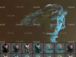 260组C4D Redshift 4K材质预设 钢铁金属黄铜金银铝铂铬材质球 Redshift Metal