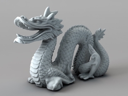 中国龙雕塑C4D模型 Plastic Dragon
