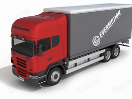 大型货车 厢式货车C4D模型 truck 3d model