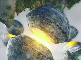 C4D太空发光科幻建筑创意工程 FLOAZELE
