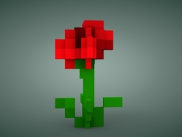 MC我的世界像素模型：花草C4D模型