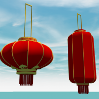 大红灯笼3D模型 Red Lantern