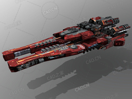 C4D无畏号太空舰指挥官舰飞船科幻飞行器太空船外星战舰模型Dreadnought 2B