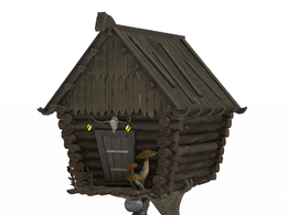 鸡脚小木屋c4d模型下载