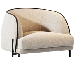 刘玖生活系列卡尤扶手椅休闲椅3D模型素材下载Caillou Armchair by Liu Jo Living