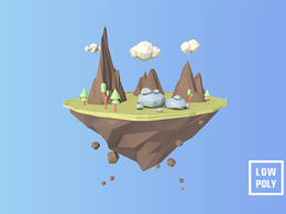 低面多边形场景C4D模型 C4D low poly