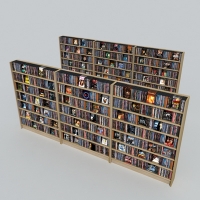 图书馆书架、书柜C4D模型 Library shelves books 3D model