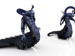 蛇人C4D游戏角色模型（绑定+动画） Snake Man 3dmodel