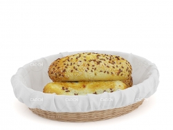 筐里的芝麻面包C4D模型 bread