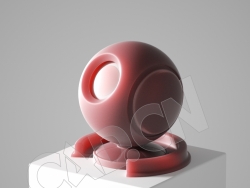 C4D OCTANE暗红色SSS材质球 SSS - Shader Ball Scene (Octane) Cinema4D