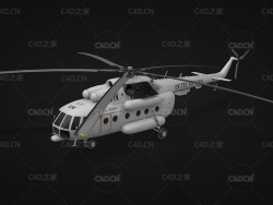 武装直升机 战斗直升机飞机 Mi-8MTV UN 3d model