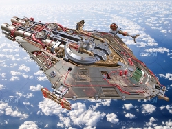 宇宙飞船星际飞船C4D模型hyperspace shuttle