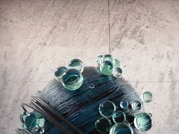 C4D实用工程第309季：滚动的弹性玻璃球动画C4D工程文件 c4d project
