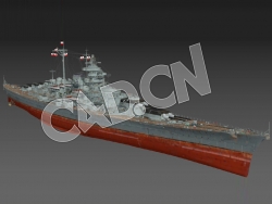 C4D海军舰艇军舰舰船-提尔皮茨号战列舰模型 Tirpiz 1942 3d Model