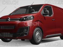 雪铁龙封闭式玻璃面包车货车2019款C4D汽车模型下载