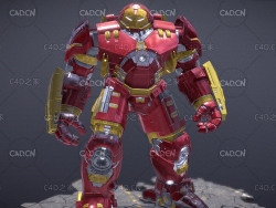 钢铁侠反浩克装甲变形机器人C4D模型 Anti-Hulk Armored Mecha Robot MK44