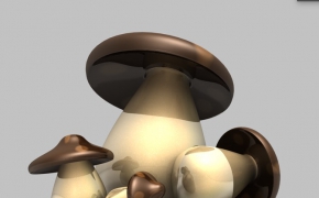 蘑菇C4D模型 Glossy mushrooms