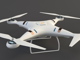 无人机C4D模型 四旋翼飞行器 四个螺旋桨的无人机 Drone