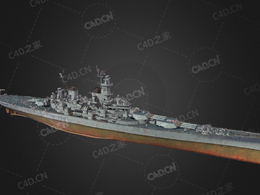 美国海军密苏里号战列舰第四艘依阿华级战列舰三维模型下载Missouri 3d model