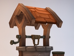 C4D低面卡通水井模型 water well