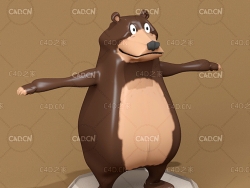 可爱的棕熊卡通C4D模型 bear