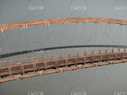C4D拉力桥梁模型
