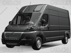 雪铁龙封闭式玻璃面包车货车2006-2014款C4D汽车模型下载