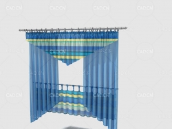 C4D女性卧室窗帘模型 Curtain 3D Model-32