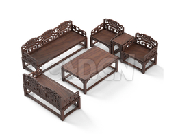 明清风格客厅座椅六件套中式古典家具